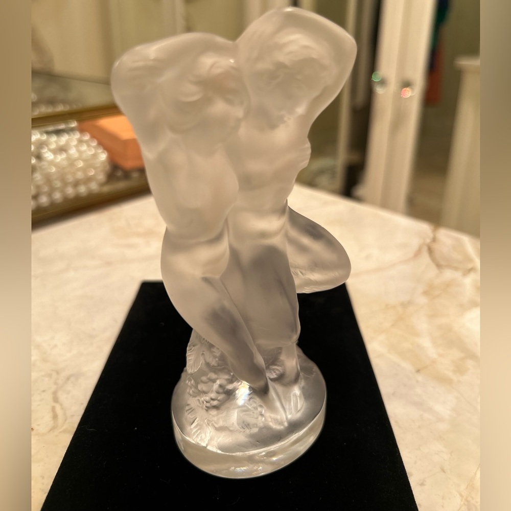 Lalique “Le Faune” Crystal Statue Dancing Couple